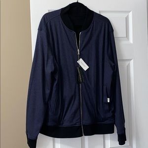 Banana Republic Navy Reversible Bomber Jacket